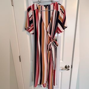 Women’s Halogen Striped Wrap Dress XS